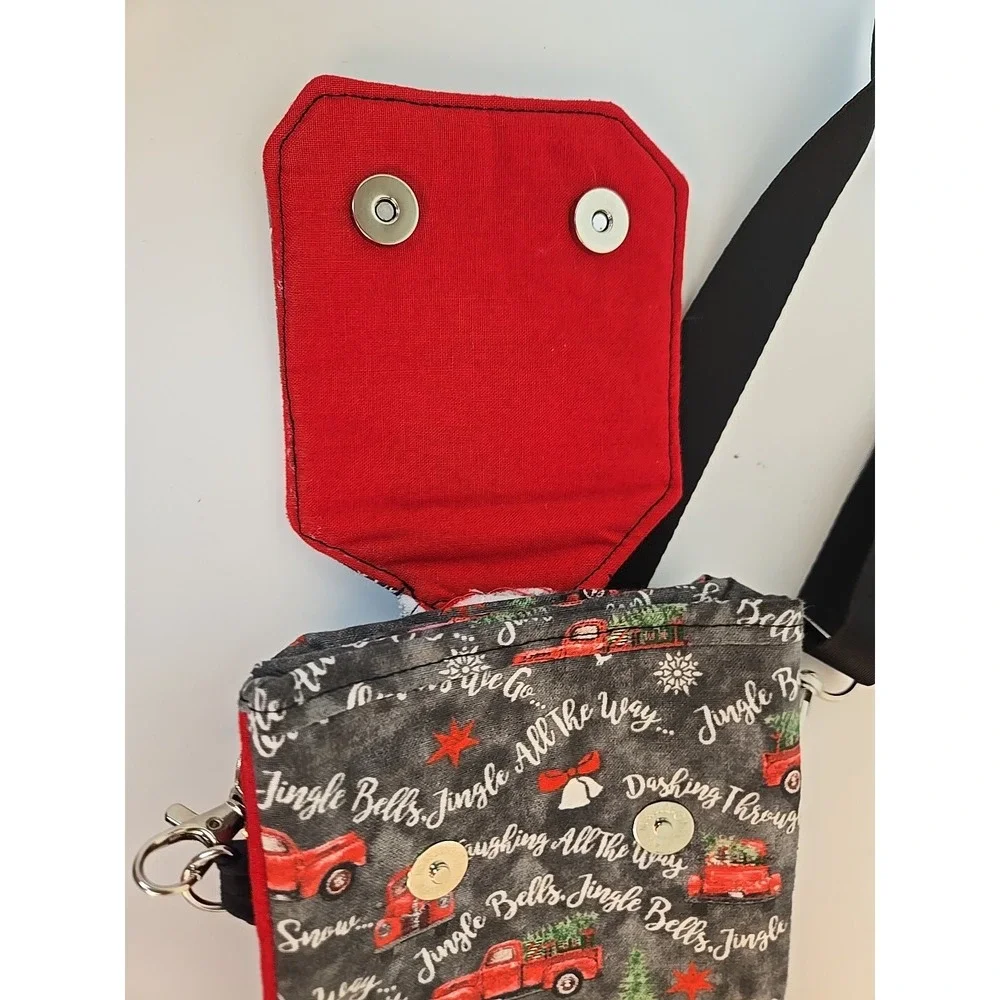 Crossbody Bag  Holiday Red Truck Seasonal New Handmade